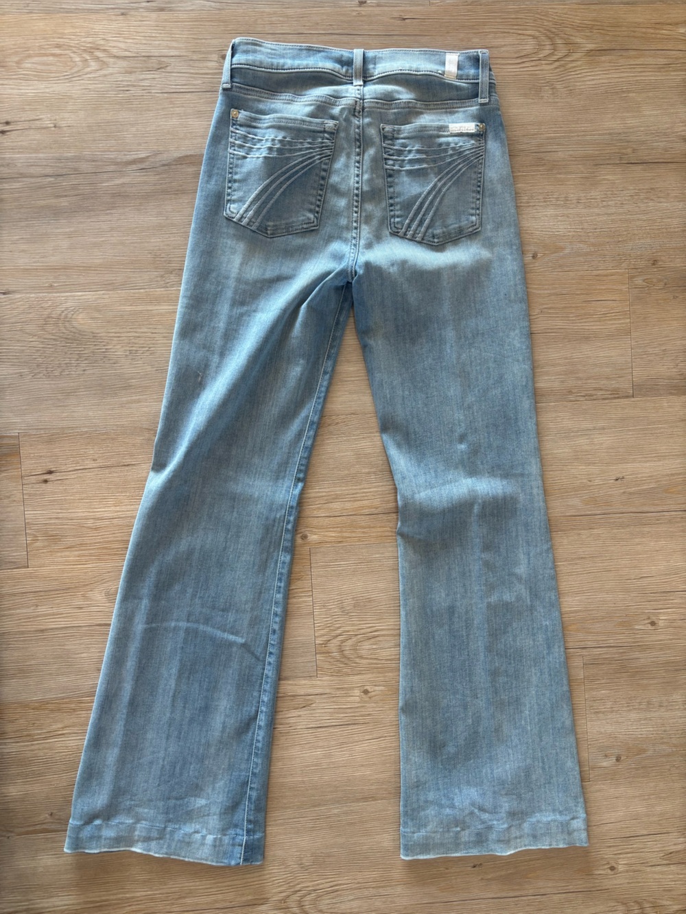 7 For All Mankind Light Blue Wide Leg Jeans - Picture 2 of 2